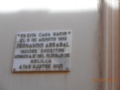 Placa casa de Fernando Arrabal